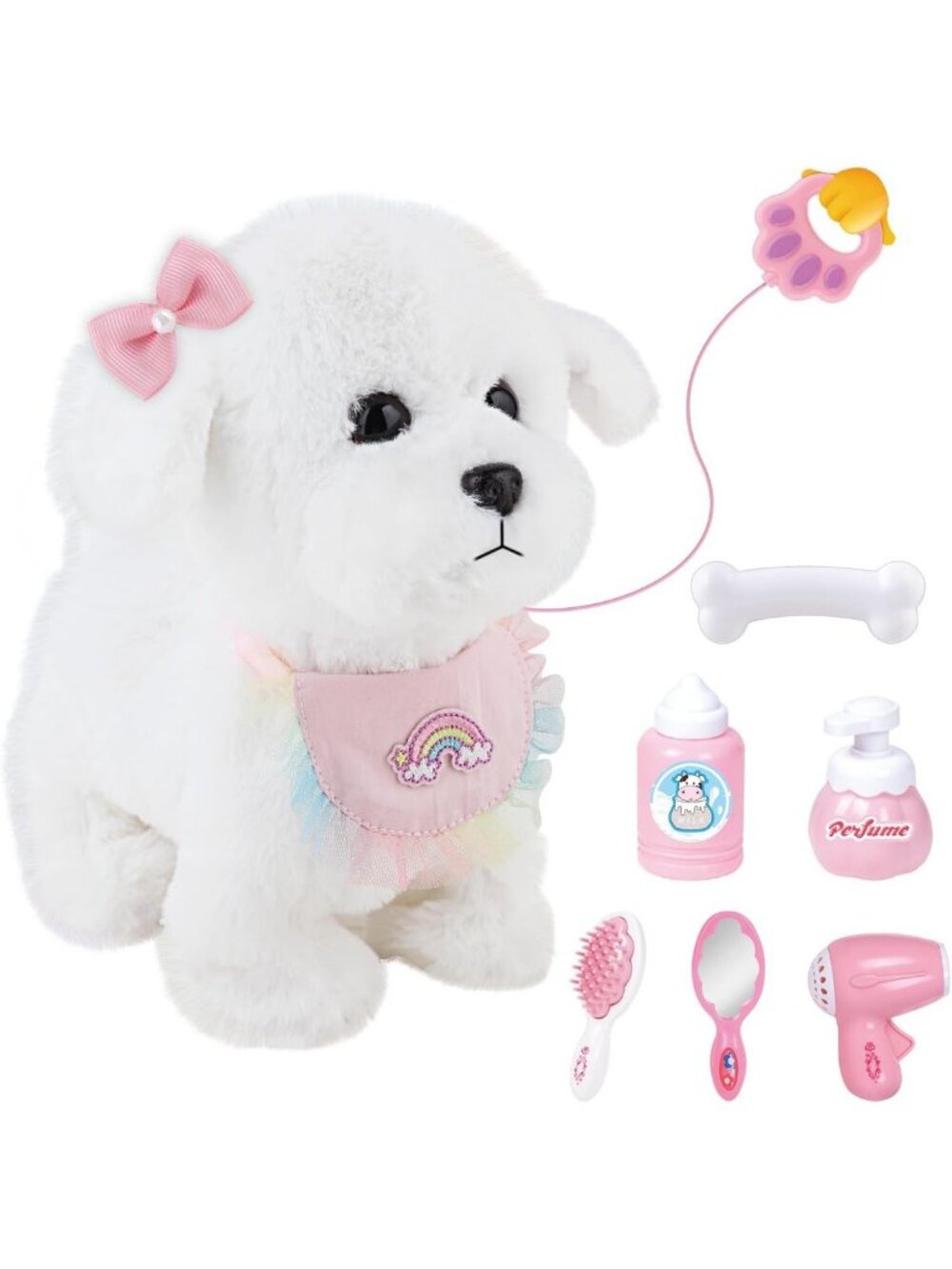 Interactive Walking Puppy Toy with Remote Control, Barking & Leash for Kids 3-7